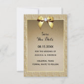 Glamour Gold & Stylish Gem Wedding Save The Date (Vorderseite)