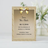 Glamour Gold & Stylish Gem Wedding Save The Date (Stehend Vorderseite)