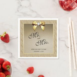 Glamour Gold & Stylish Gem Wedding Serviette