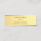 Glamour Gold Template Elegant Minimalistisch Trend Mini Visitenkarte (Rückseite)