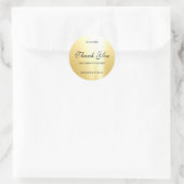 Glamour Gold Template Hand Script Vielen Dank Runder Aufkleber (Tasche)