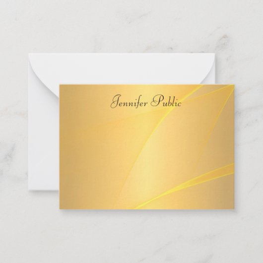 Glamour Gold Template Hintergrund Handschriftlich Mitteilungskarte (Vorderseite)