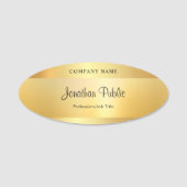 Glamour Gold Template kalligraphiert Skript Modern Namensschild (Vorderseite)