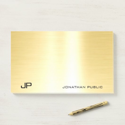 Glamour Gold Template Moderne Elegant Einfach Post-it Klebezettel (Auf Schreibtisch)