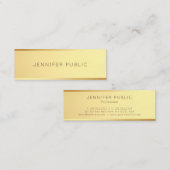 Glamour Gold Template Trendy Elegant Minimalistisc Mini Visitenkarte (Vorne/Hinten)