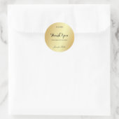 Glamour Gold Template Vielen Dank Handschrift Text Runder Aufkleber (Tasche)