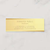 Glamour Gold Trendy Elegante Minimalistische Vorla Mini Visitenkarte (Rückseite)