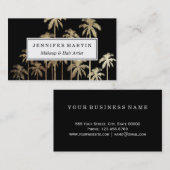 Glamour Gold Tropical Palm Trees auf Schwarz Visitenkarte (Vorne/Hinten)