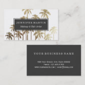 Glamour Gold Tropical Palm Trees on White Visitenkarte (Vorne/Hinten)