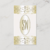 Glamour Gold und Creme Verzierte Ornamente Initial Visitenkarte (Vorderseite)