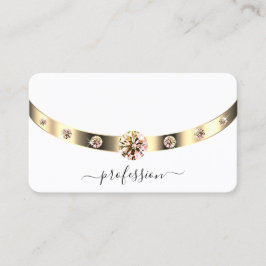 Glamour Gold und White Shimmerly Rhinestones Visitenkarte