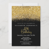 Glamour Gold Verziert Glitter 40. Geburtstag Einladung (Vorderseite)