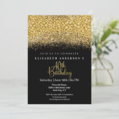 Glamour Gold Verziert Glitter 40. Geburtstag Einladung (Stehend Vorderseite)