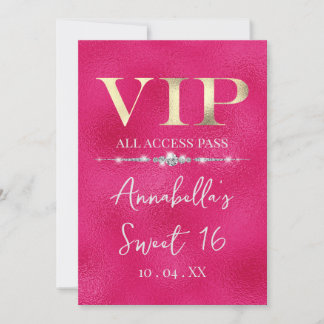 Glamour Gold VIP auf Hot Pink Einladung