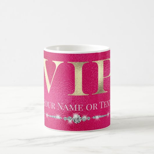 Glamour Gold VIP auf Hot Pink Kaffeetasse (Mittel)