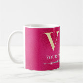 Glamour Gold VIP auf Hot Pink Kaffeetasse (Links)