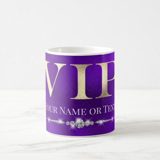Glamour Gold VIP auf Lila Kaffeetasse (Mittel)