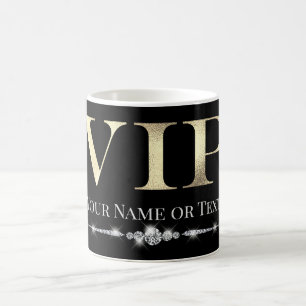 Glamour Gold VIP auf schwarz Kaffeetasse