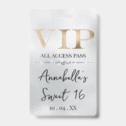 Glamour Gold VIP auf Silber Ausweis (Vorderseite)