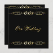 Glamour Gold Wedding Einladung (Vorne/Hinten)