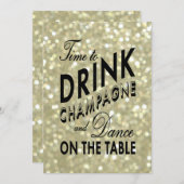 Glamour Gold Wedding Einladung (Vorne/Hinten)