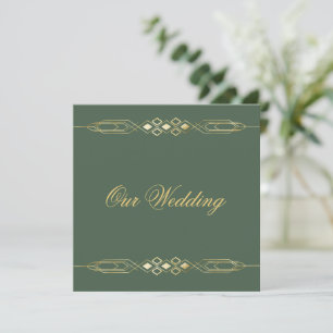 Glamour Gold Wedding Einladung