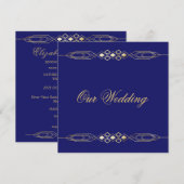 Glamour Gold Wedding Einladung (Vorne/Hinten)