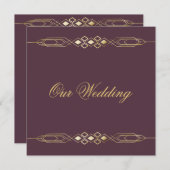 Glamour Gold Wedding Einladung (Vorne/Hinten)