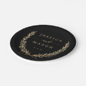 Glamour Gold Wedding Pappteller (Schrägansicht)