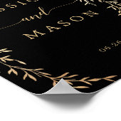 Glamour Gold Wedding Willkommenszeichen Poster (Ecke)