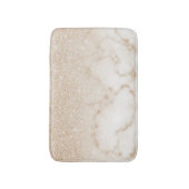 Glamour Gold White Glitzer Marmor Gradient Ombre Badematte (Vorderseite Vertikal)