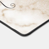 Glamour Gold White Glitzer Marmor Gradient Schreibtischunterlage (Ecke)
