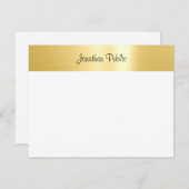 Glamour Gold White Template Handschriftlich Mitteilungskarte (Vorne/Hinten)