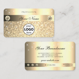 Glamour Golden Glitzer Sparkling Stars mit Logo Visitenkarte