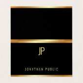 Glamour-Goldmoderne elegante Luxusschablone Visitenkarten (Außenseite Aufgefaltet)