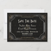 Glamour Great Gatsby Gold Art Deco Hochzeit Save The Date (Vorderseite)