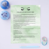 Glamour Green EYELASH EXTENSION CONSENT FORMULAR Flyer (Einzeln)