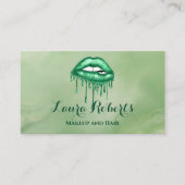 Glamour Green Glitzer Glam Lips Visitenkarte (Vorderseite)