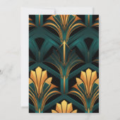 Glamour Green und Gold Art Deco Hochzeit Einladung (Rückseite)