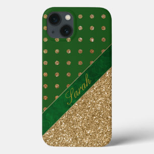 Glamour Green und Gold Personalisiert Case-Mate iPhone Hülle