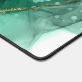 Glamour Green und Gold Wirbel Personalisiert Schreibtischunterlage (Ecke)