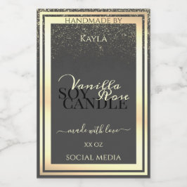 Glamour Grey Product Packaging Labels Gold Frame Lebensmitteletikett