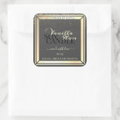 Glamour Grey Product Packaging Labels Gold Frame Quadratischer Aufkleber (Tasche)