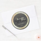 Glamour Grey Product Packaging Labels Gold Frame Runder Aufkleber (Umschlag)