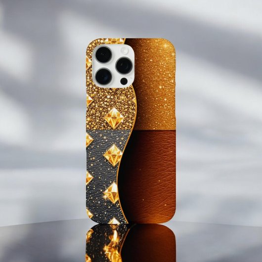 Glamour Guard: Glitzer-gestuftes Leder Case-Mate iPhone Hülle