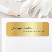 Glamour Hand Script Simple Gold Rücksendeadresse (Insitu)