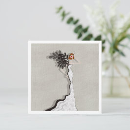 Glamour Haute Couture Fashion Illustration Card Einladung