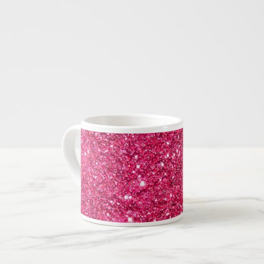 Glamour-heißes Rosa-Glitzer Espressotasse (Vorderseite Links)