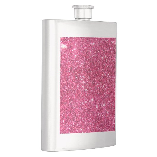 Glamour-heißes Rosa-Glitzer Flachmann (Rechts)