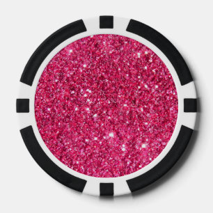 Glamour-heißes Rosa-Glitzer Pokerchips